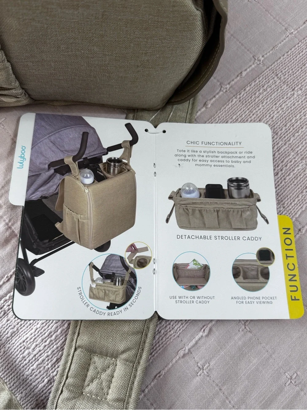 Lulyboo Diaper Cubby Organizer in Light Taupe
